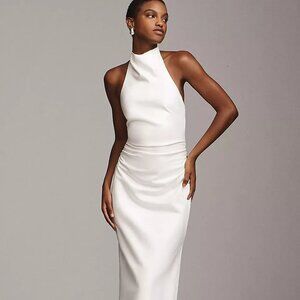 BHLDN Holly Faux Leather Halter Midi Dress